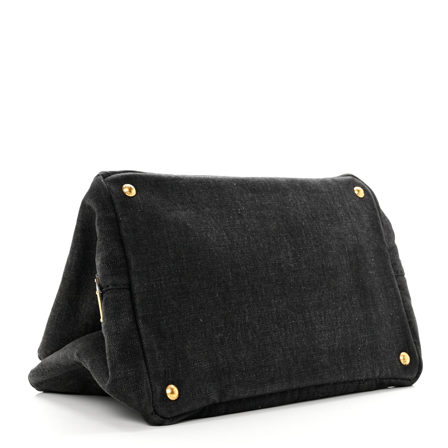Prada Denim Logo Tote Black 3 of 7