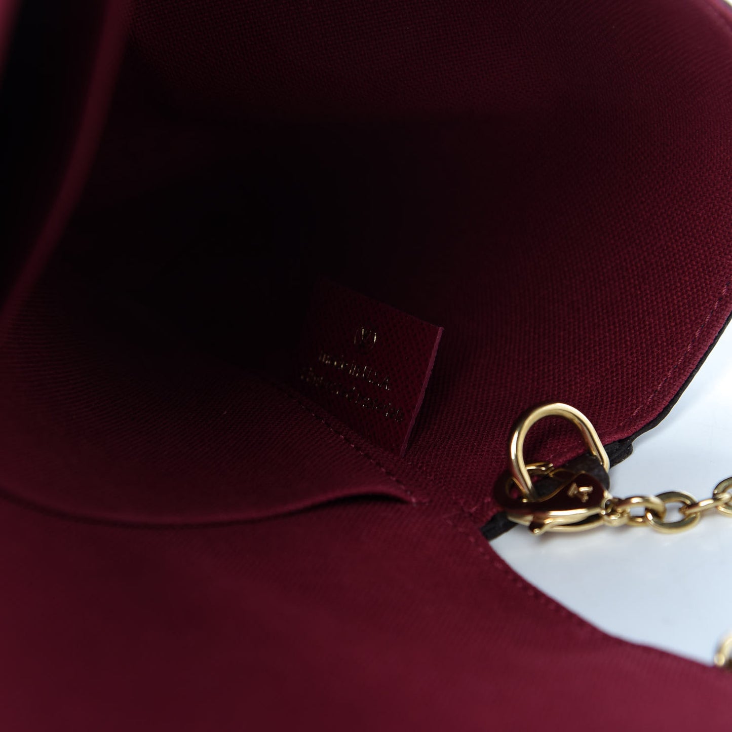 Monogram Pochette Felicie Chain Wallet Fuchsia