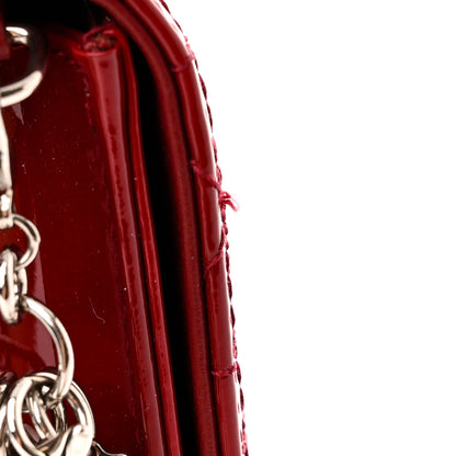 Christian Dior Patent Cannage Lady Dior Chain Wallet Rouge Ceris 12 of 15