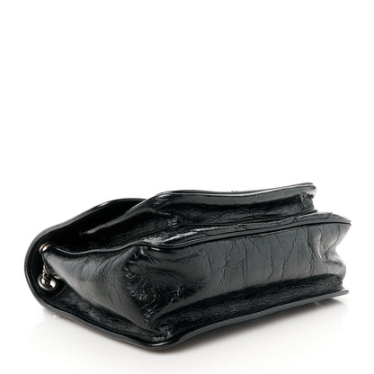 Saint Laurent Crinkled Calfskin Matelasse Monogram Medium Niki Chain Satchel Black 4 of 11