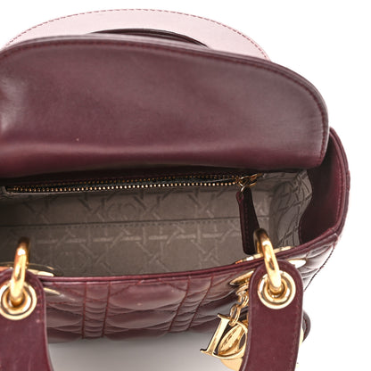 Christian Dior Lambskin Cannage Mini Lady Dior Plum 5 of 11
