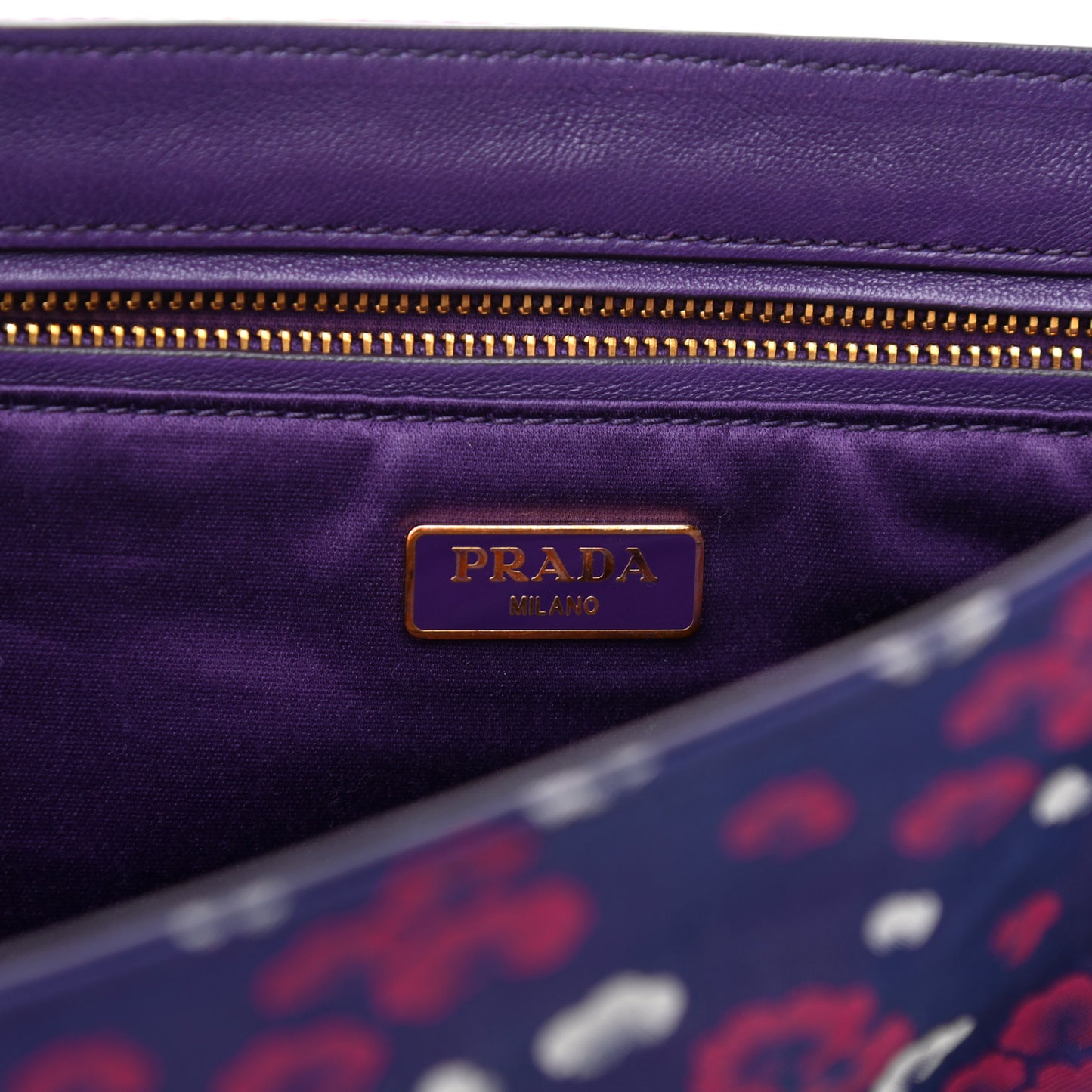 Tessuto Nylon Jacquard Floral Print Shoulder Bag Viola