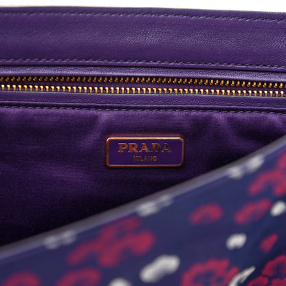 Prada Tessuto Nylon Jacquard Floral Print Shoulder Bag Viola 6 of 10