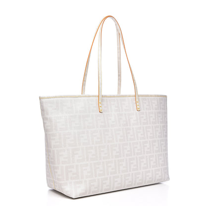 Fendi Zucca Spalmati Medium Roll Tote Bianco 3 of 12