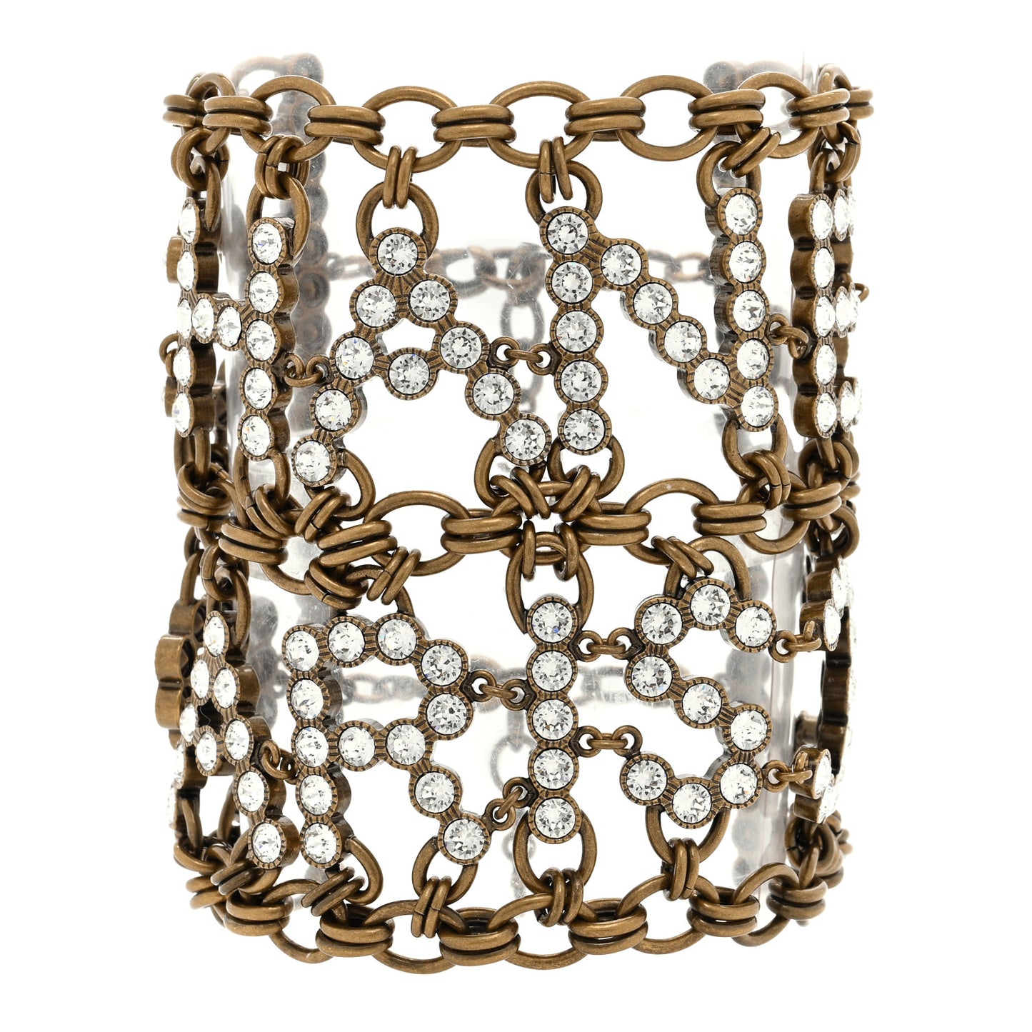 Crystal City of Lights Letter Chain Bracelet Gold