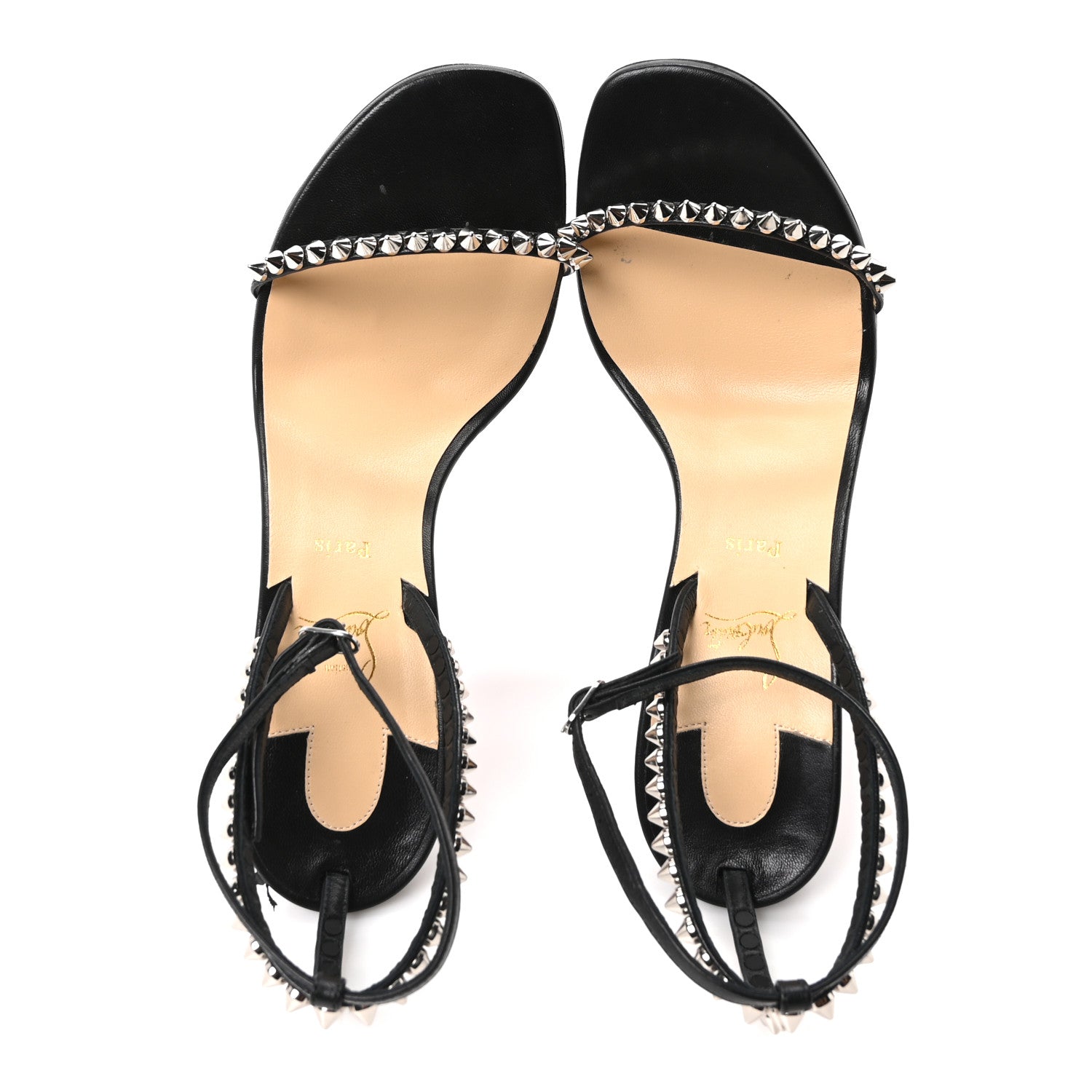 Christian Louboutin Kid Spiked So Me 100 Sandals 37 Black 2 of 9