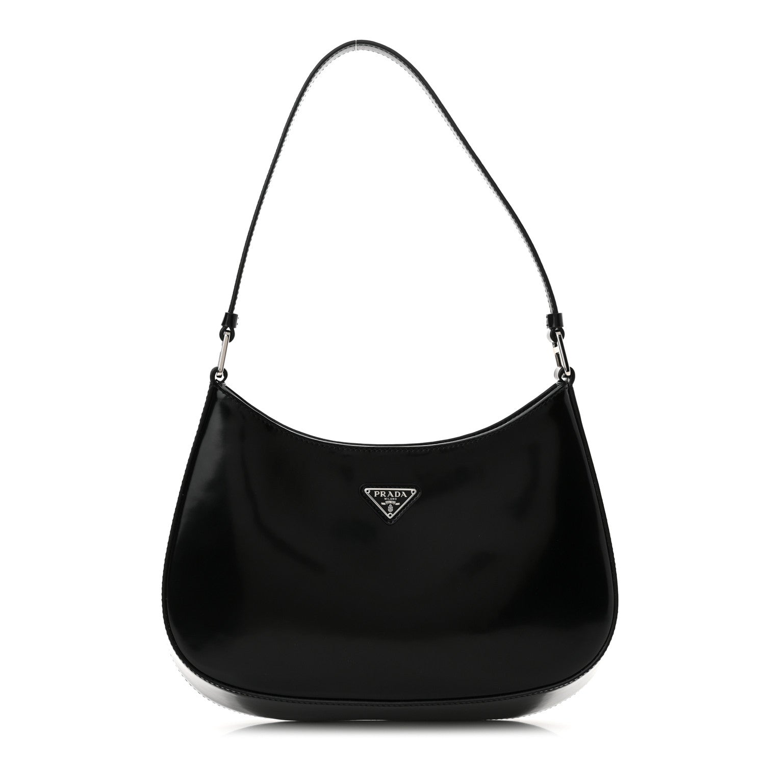 Prada Spazzolato Cleo Shoulder Bag Black 1 of 9