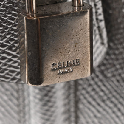Celine Laminated Grained Calfskin Medium Briefcase Silver 6 of 13