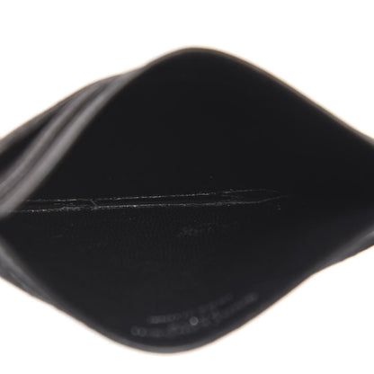 Saint Laurent Grain De Poudre Matelasse Chevron Monogram Credit Card Case Coal 4 of 6