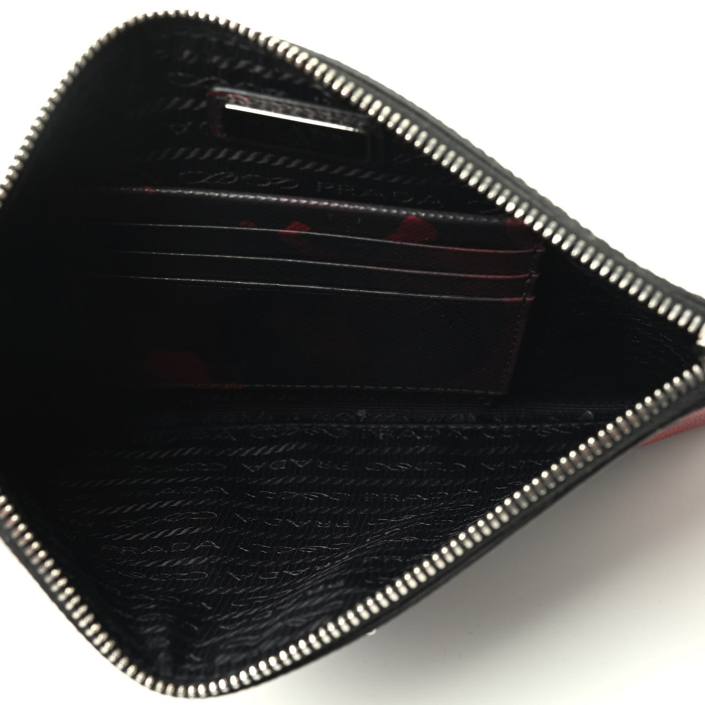 Saffiano Camouflage Flat Pouch Bordeaux
