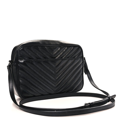 Saint Laurent Calfskin Matelasse Monogram Monochrome Lou Camera Bag Black 3 of 12