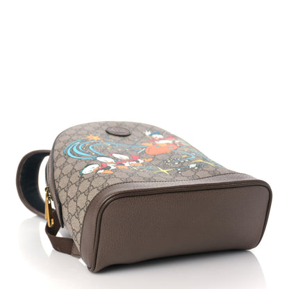 Gucci X DISNEY GG Supreme Monogram Donald Duck Small Interlocking G Dome Backpack Beige Multicolor New Acero 4 of 9