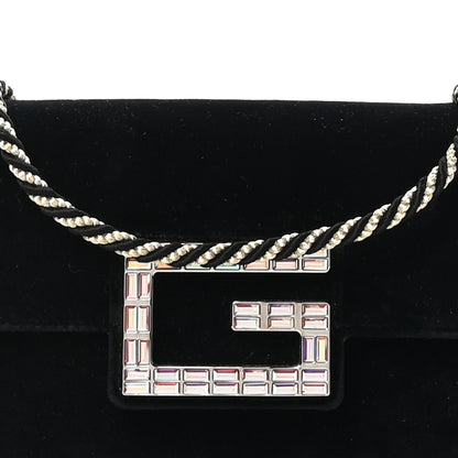 Gucci Velvet Crystal Square G Shoulder Bag Black 8 of 10