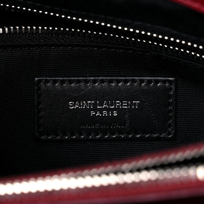 Saint Laurent Calfskin Y Quilted Monogram Medium Loulou Chain Satchel Rouge Legion 7 of 16