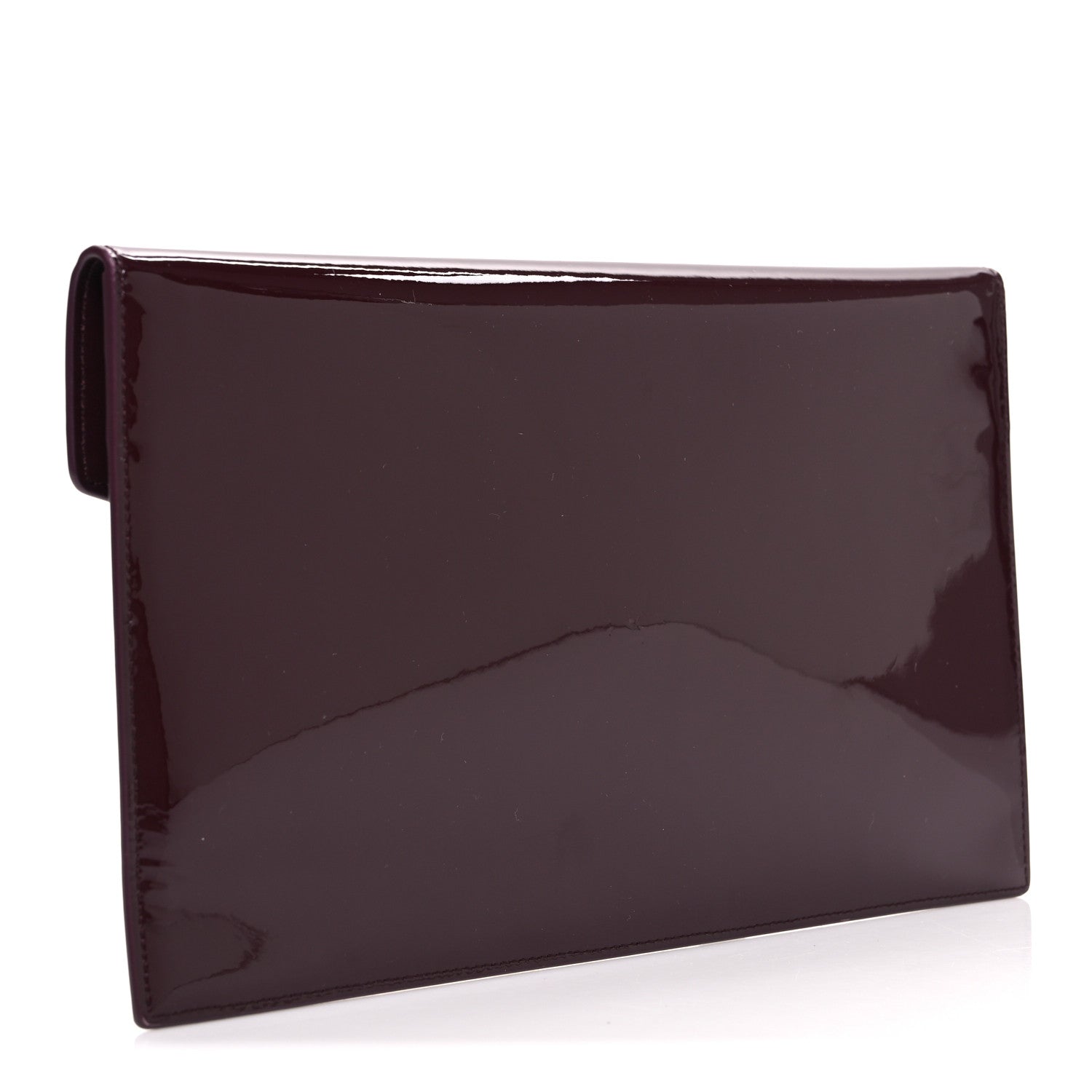 Saint Laurent Patent Calfskin Monogram Uptown Clutch Dark Red Wine 3 of 7