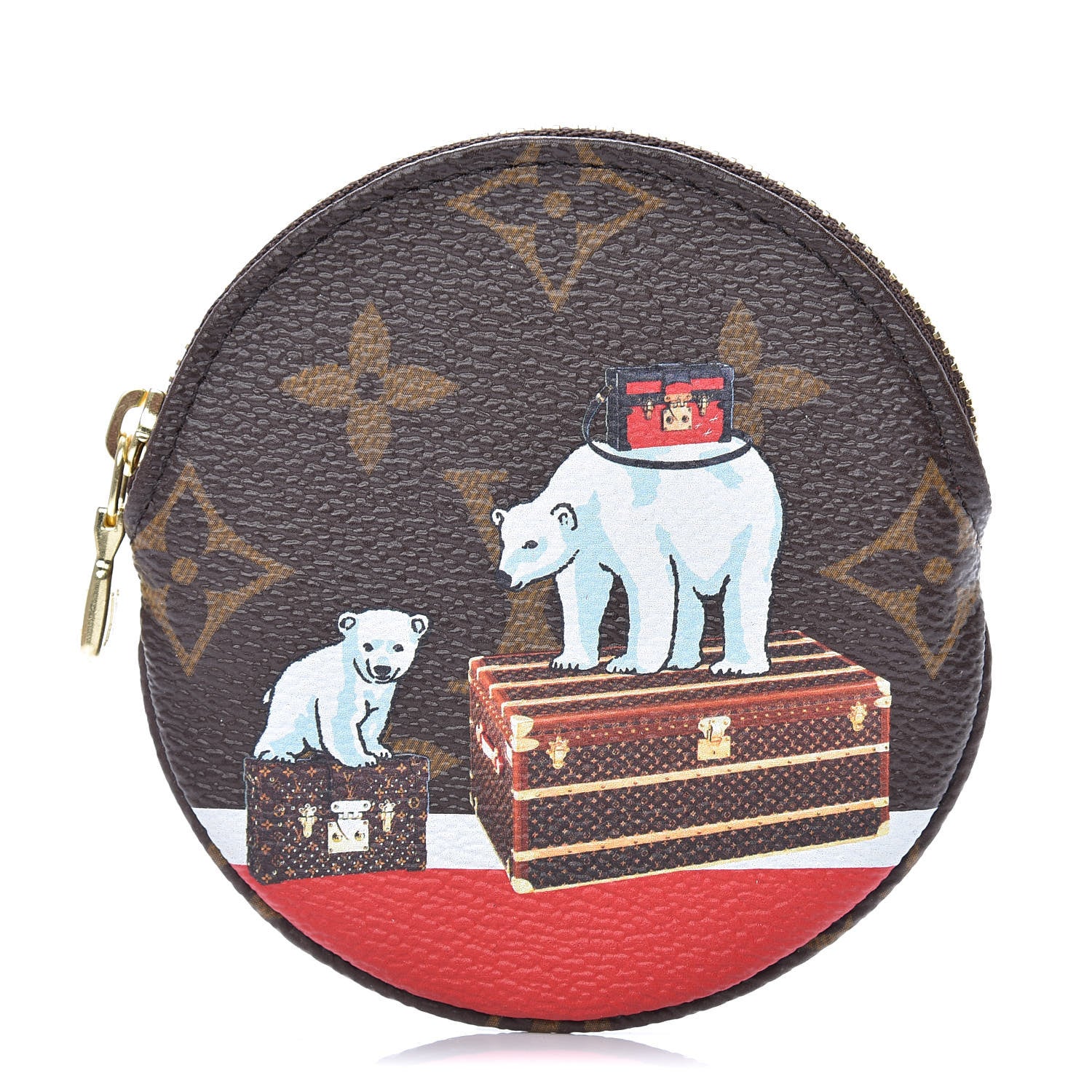 Louis Vuitton Monogram 2017 Christmas Animation Round Coin Purse 1 of 8
