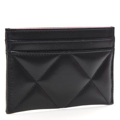 Chanel Shiny Goatskin Quilted Chanel 19 Card Holder Black 3 of 9