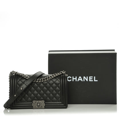 Chanel Calfskin Quilted Medium Boy Flap Black 8 of 8
