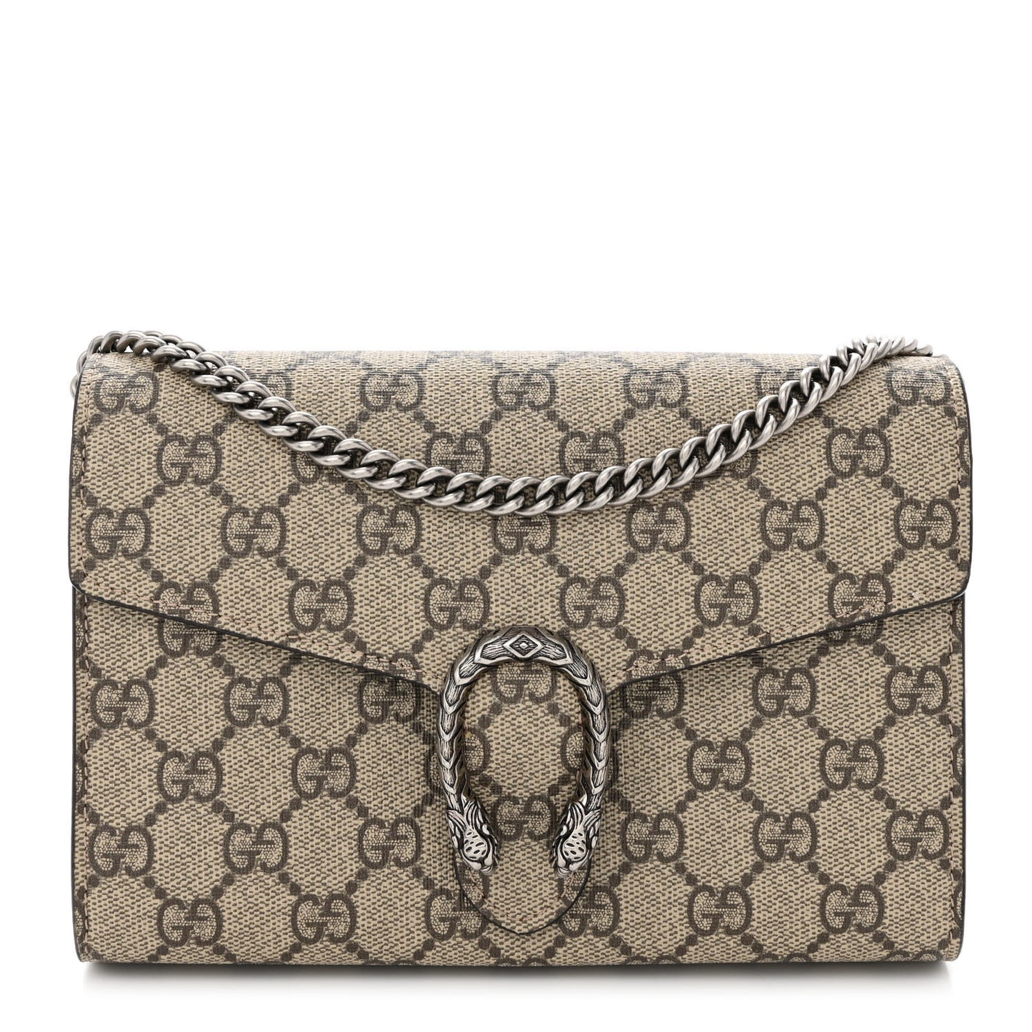 GG Supreme Monogram Mini Dionysus Chain Wallet Beige Taupe