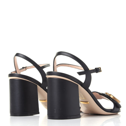 Gucci Lifford Calfskin GG Marmont Ankle Wrap 75mm Sandals 37.5 Black 4 of 9