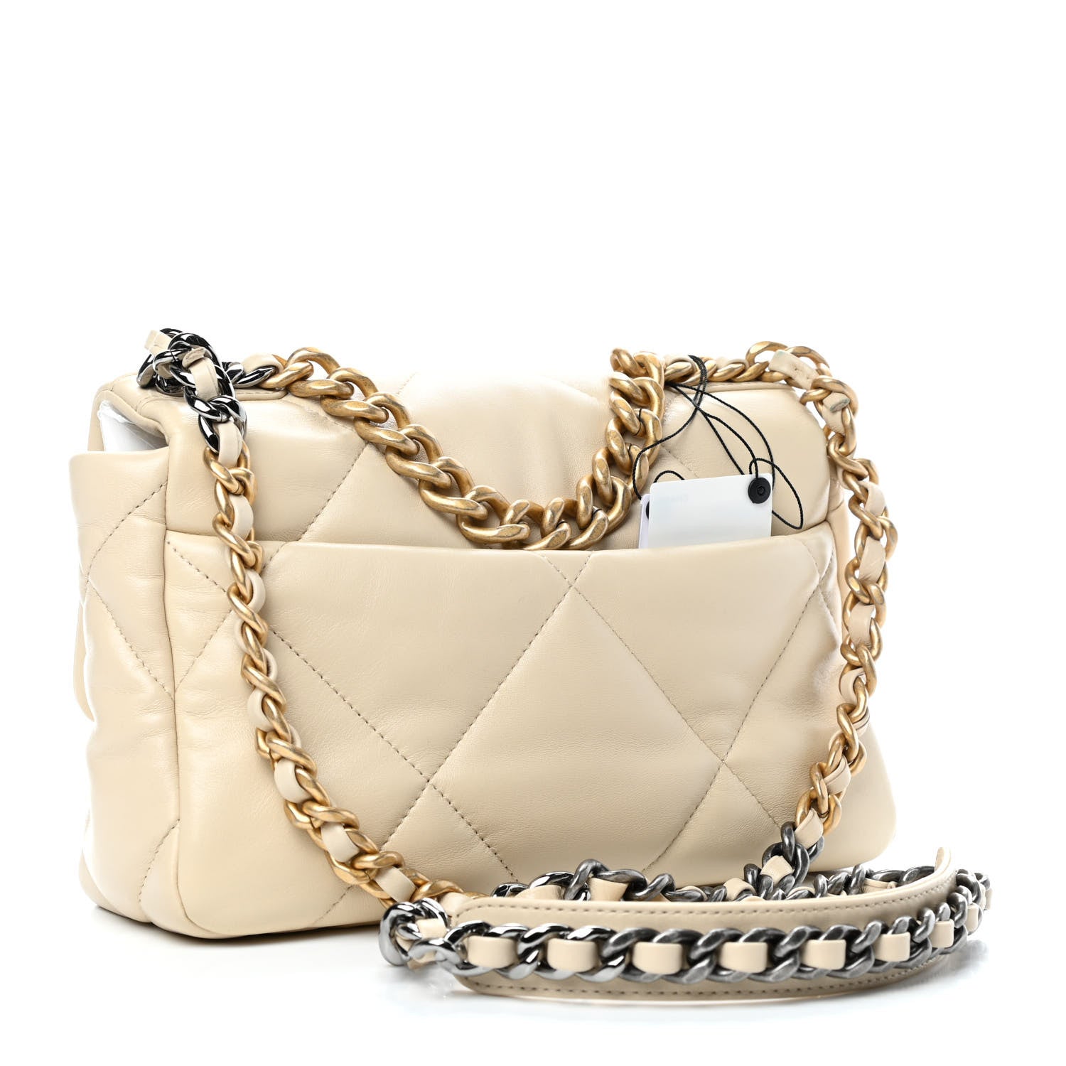 Chanel Lambskin Quilted Medium Chanel 19 Flap Beige 2 of 4