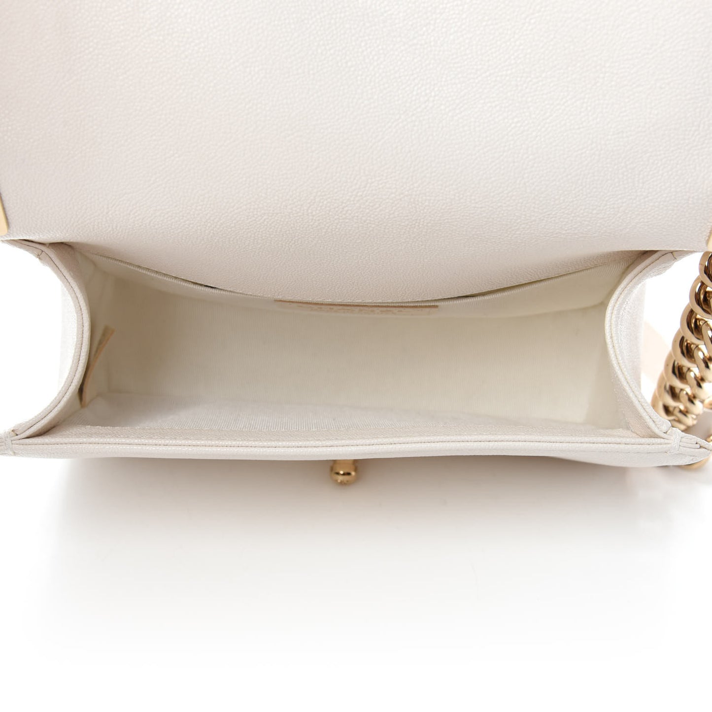 Caviar Quilted Small Boy Flap White