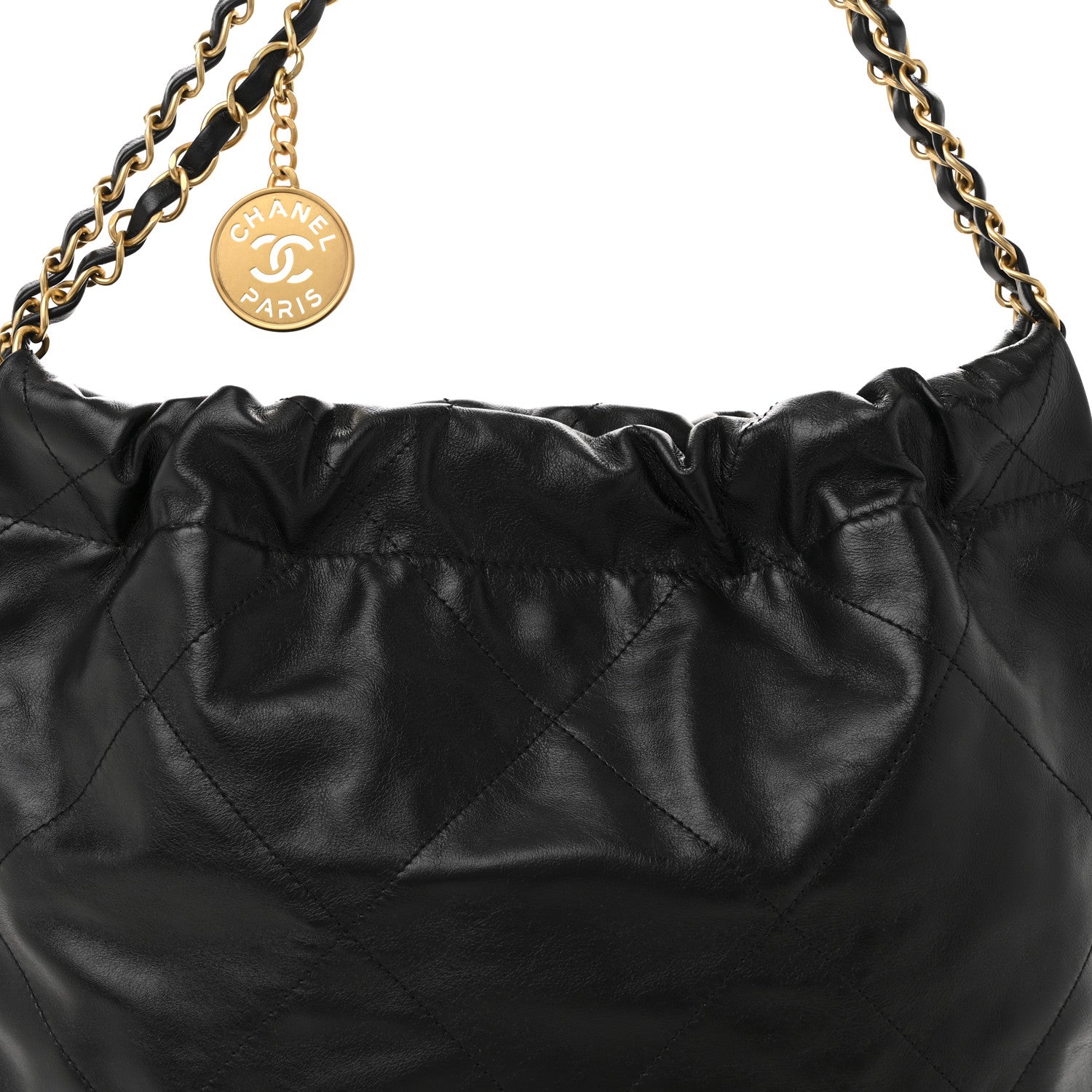 Chanel Shiny Calfskin Quilted Small Chanel 22 Black 9 of 11