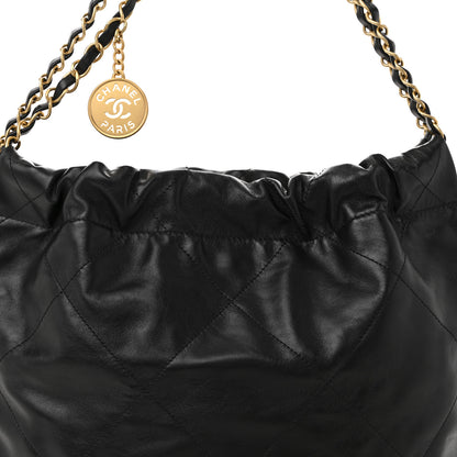 Chanel Shiny Calfskin Quilted Small Chanel 22 Black 9 of 11