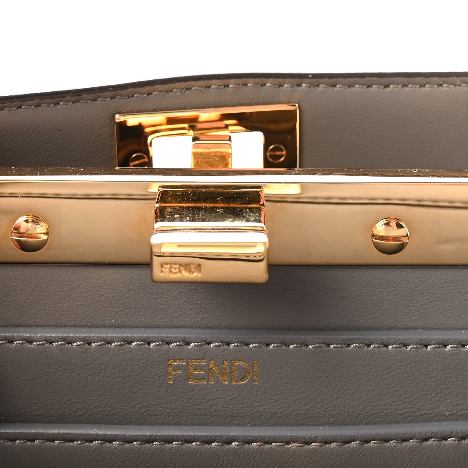 Fendi Lizard Togo Lucido Petite Peekaboo I SEE U Satchel Roccia 6 of 9