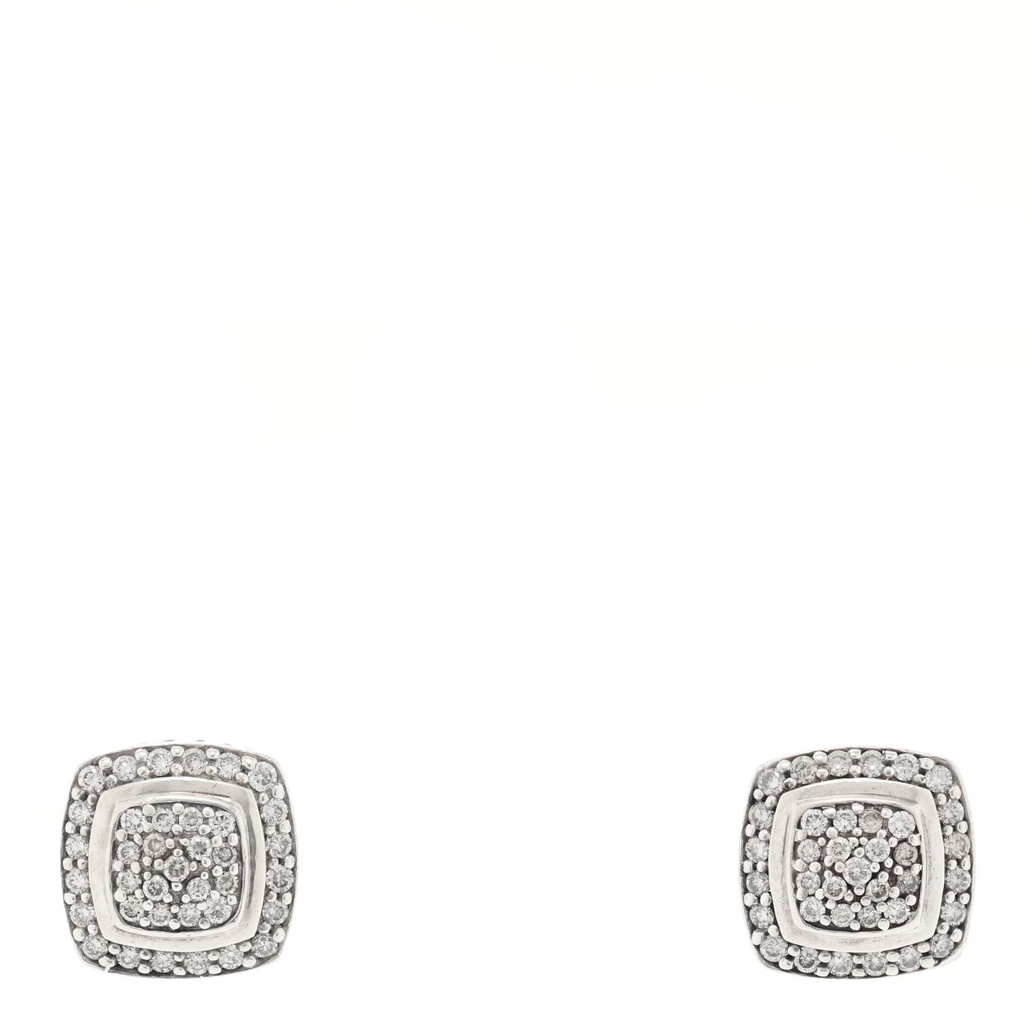 David Yurman Sterling Silver Diamond 7mm Pave Albion Earrings 1 of 4