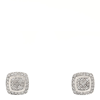 David Yurman Sterling Silver Diamond 7mm Pave Albion Earrings 1 of 4