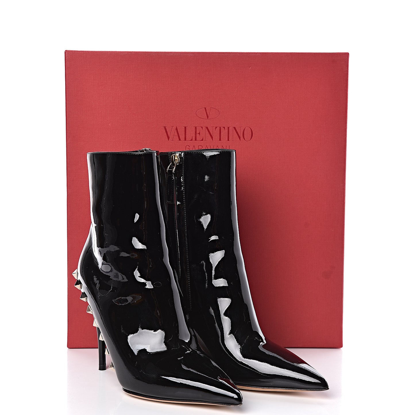 Patent Rockstud Jaw Stud 100mm Ankle Booties 35.5 Black