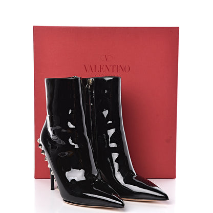 Valentino Garavani Patent Rockstud Jaw Stud 100mm Ankle Booties 35.5 Black 9 of 9
