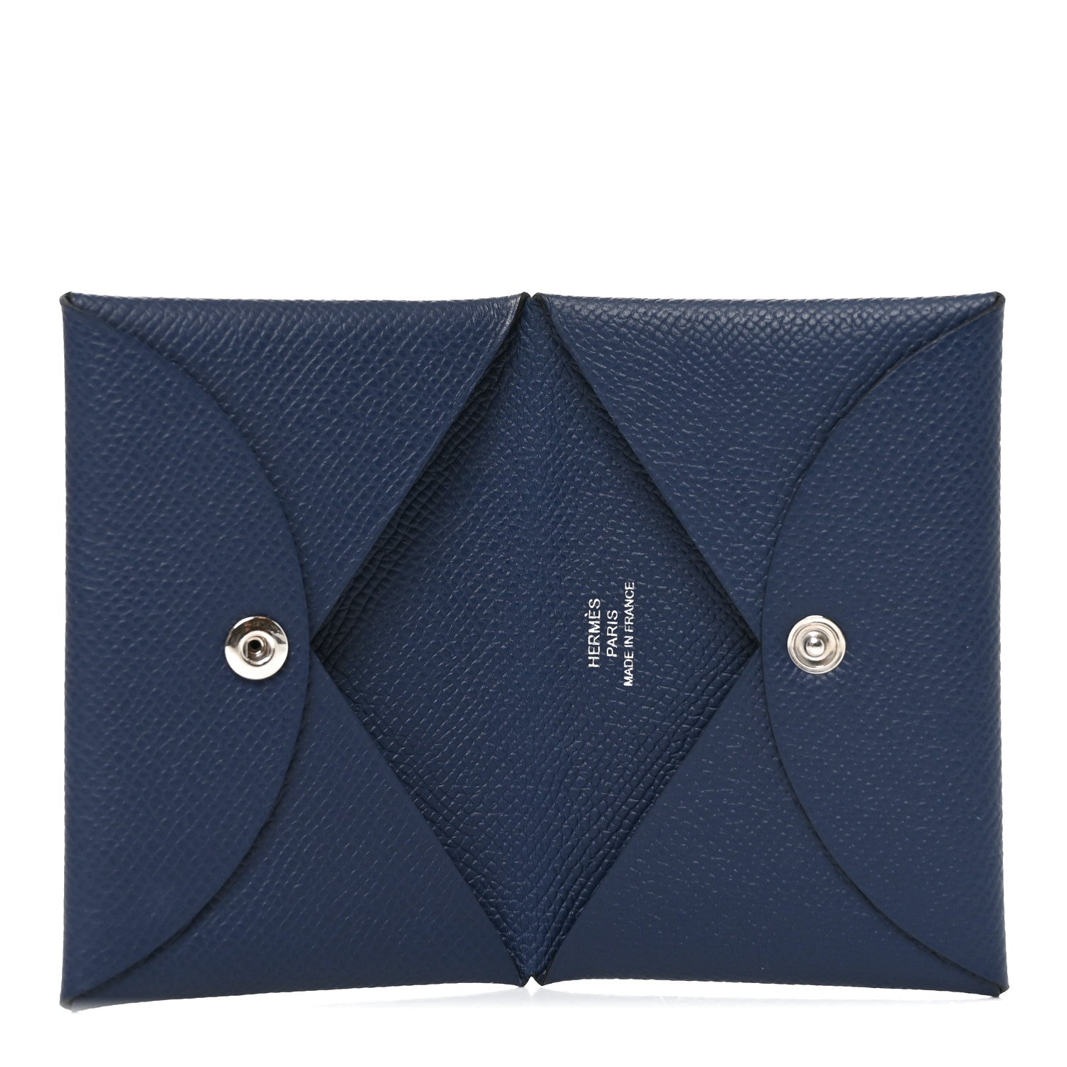 Hermes Epsom Calvi Card Case Bleu Tie 5 of 7