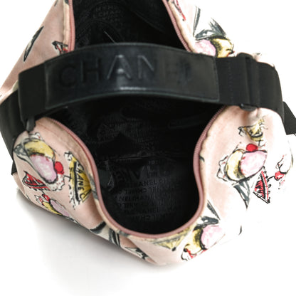 Chanel Cotton Canvas Printed Hobo Pink Multicolor 6 of 14