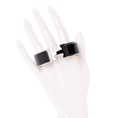 Hermes Enamel Wide Clic Clac H Bracelet GM Black 2 of 6