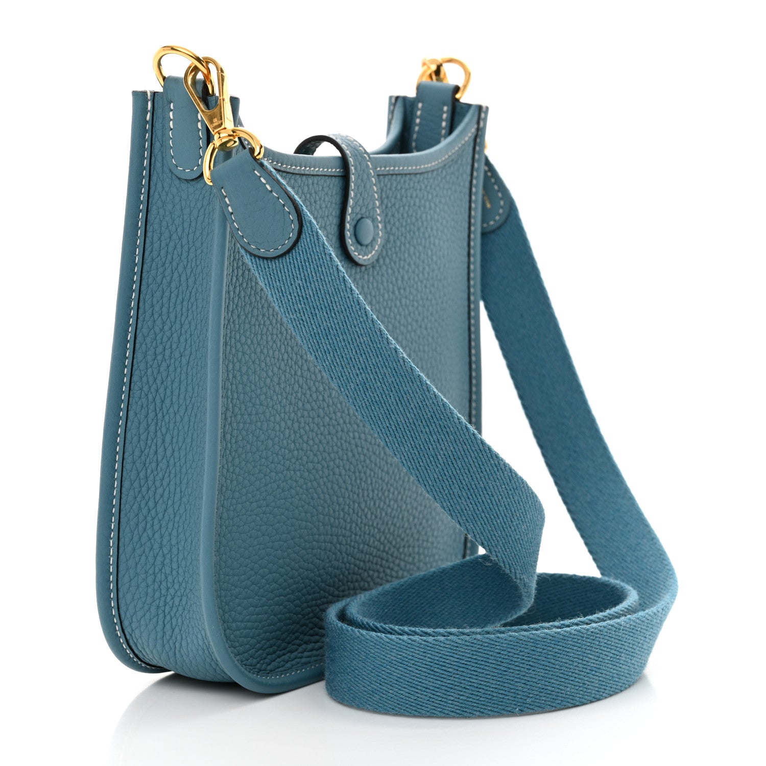 Hermes Taurillon Clemence Evelyne TPM New Blue Jean 3 of 11