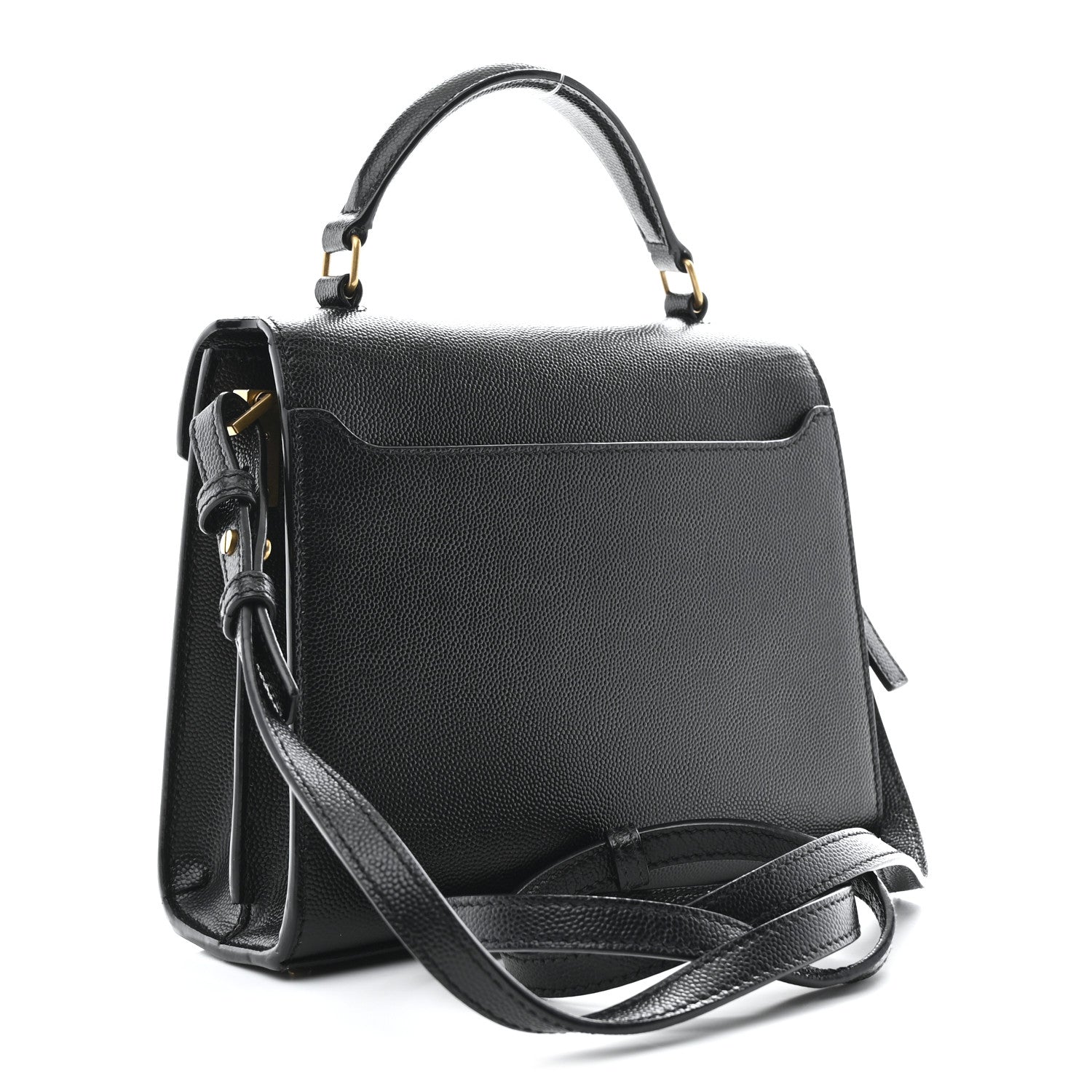 Saint Laurent Grain De Poudre Mini Classic Monogram Cassandra Top Handle Black 3 of 10