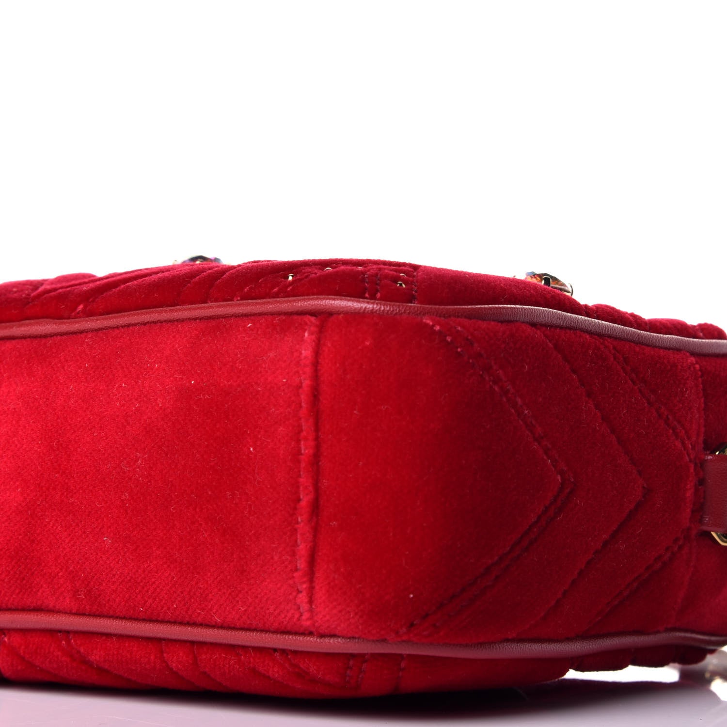 MCM Velvet Swarovski Crystal Belt Bag Viva Red 8 of 8