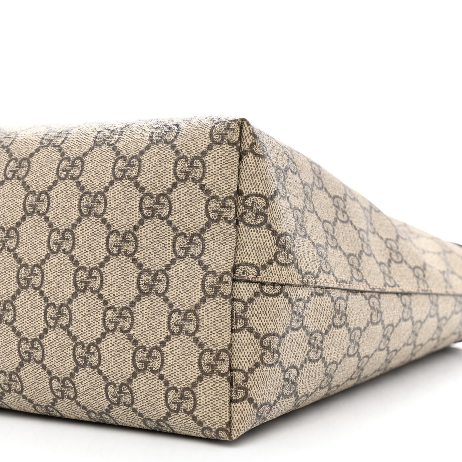 Gucci GG Supreme Monogram Textured Calfskin Web Medium Ophidia Shopping Tote Beige Ebony New Acero 10 of 11