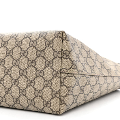 Gucci GG Supreme Monogram Textured Calfskin Web Medium Ophidia Shopping Tote Beige Ebony New Acero 10 of 11