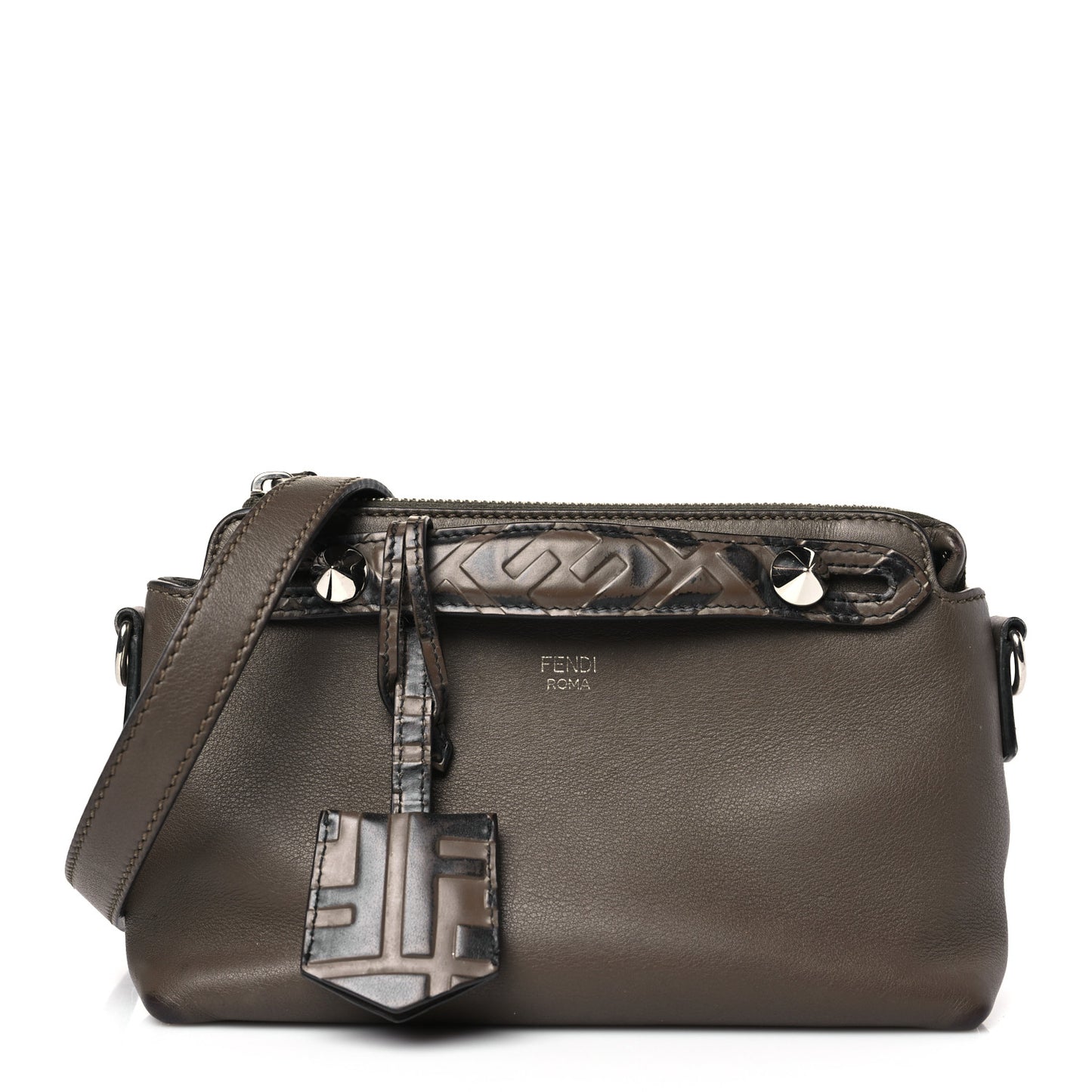 Vitello Dolce Bi-Color FF 1974 Embossed Mini By The Way Boston Bag Maya Black