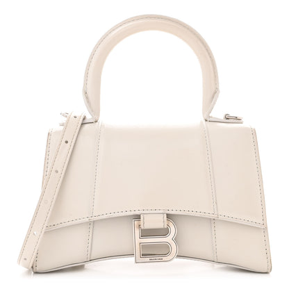 Balenciaga Shiny Box Calfskin Hourglass Top Handle Bag XS Chalky White 1 of 19