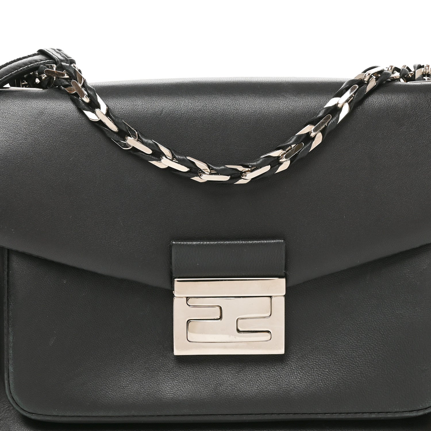 Fendi Nappa Be Baguette Crossbody Bag Black 8 of 10