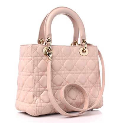 Christian Dior Lambskin Cannage Medium Lady Dior Rose Poudre 3 of 11