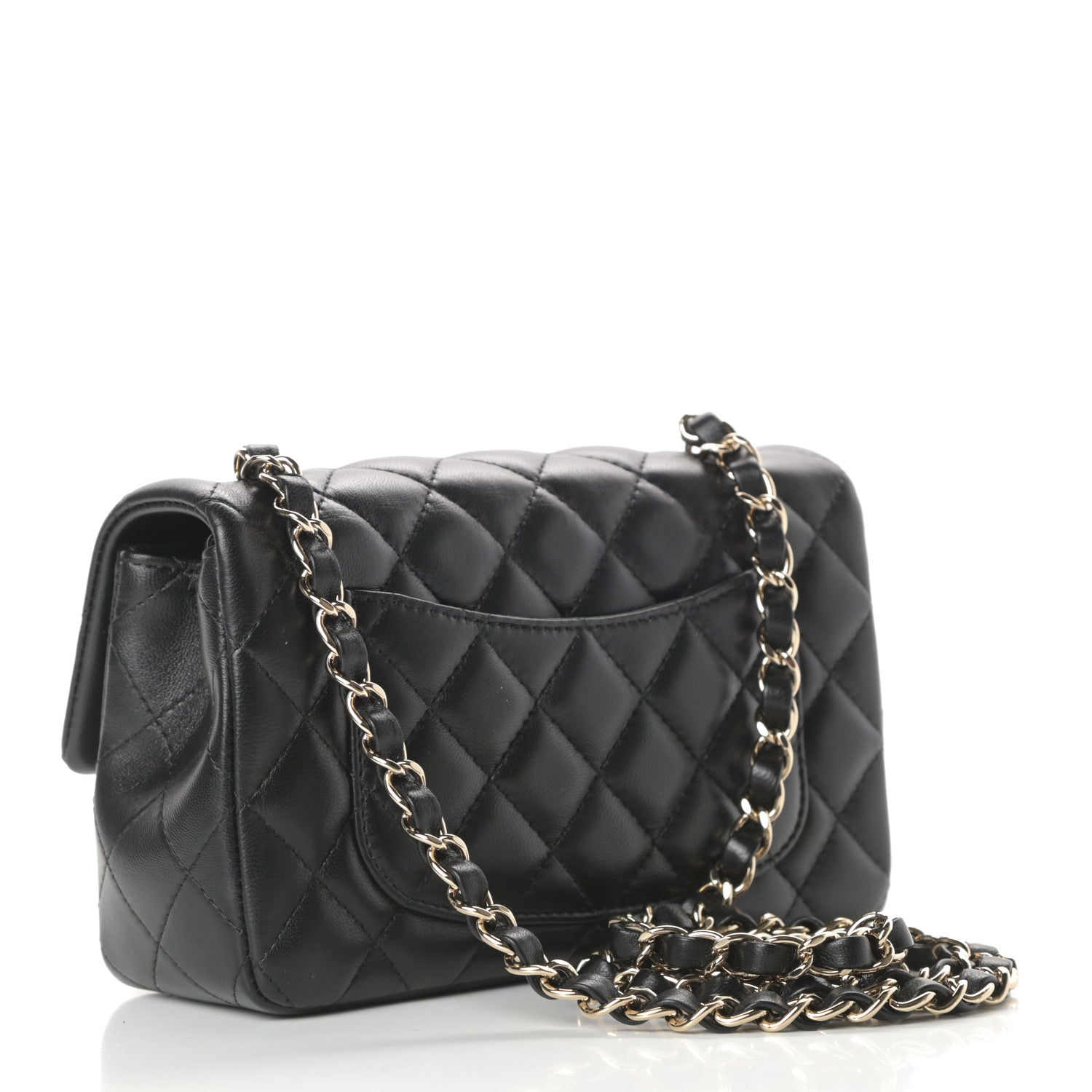 Chanel Lambskin Quilted Mini Rectangular Flap Black 4 of 12