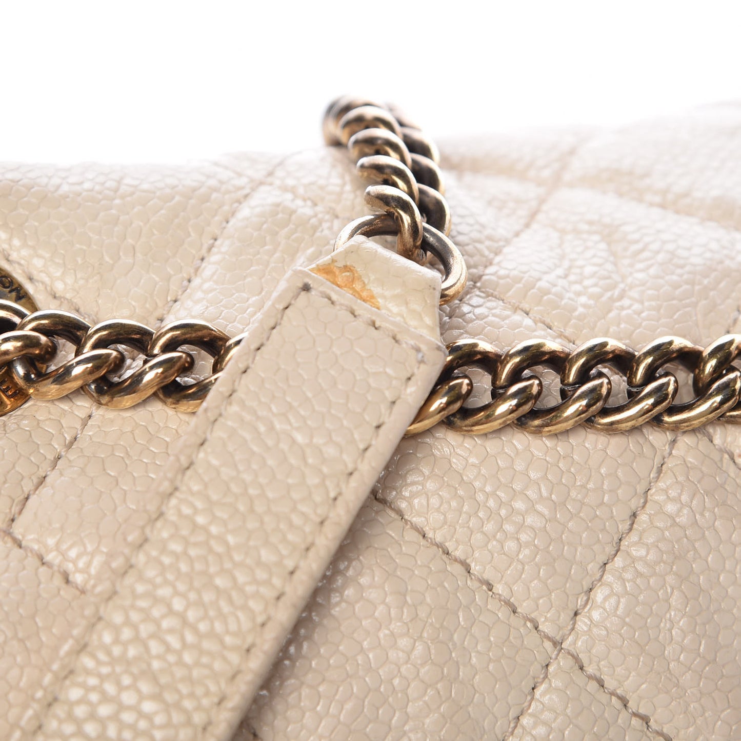 Caviar Quilted Large Shiva Flap White