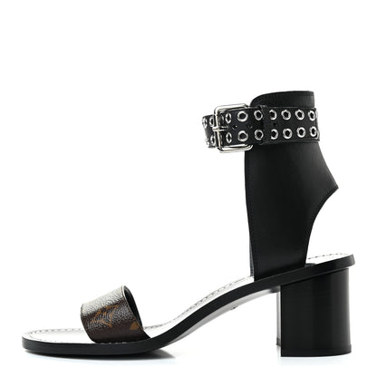 Louis Vuitton Calfskin Monogram Passenger Sandals 40 Black 1 of 5