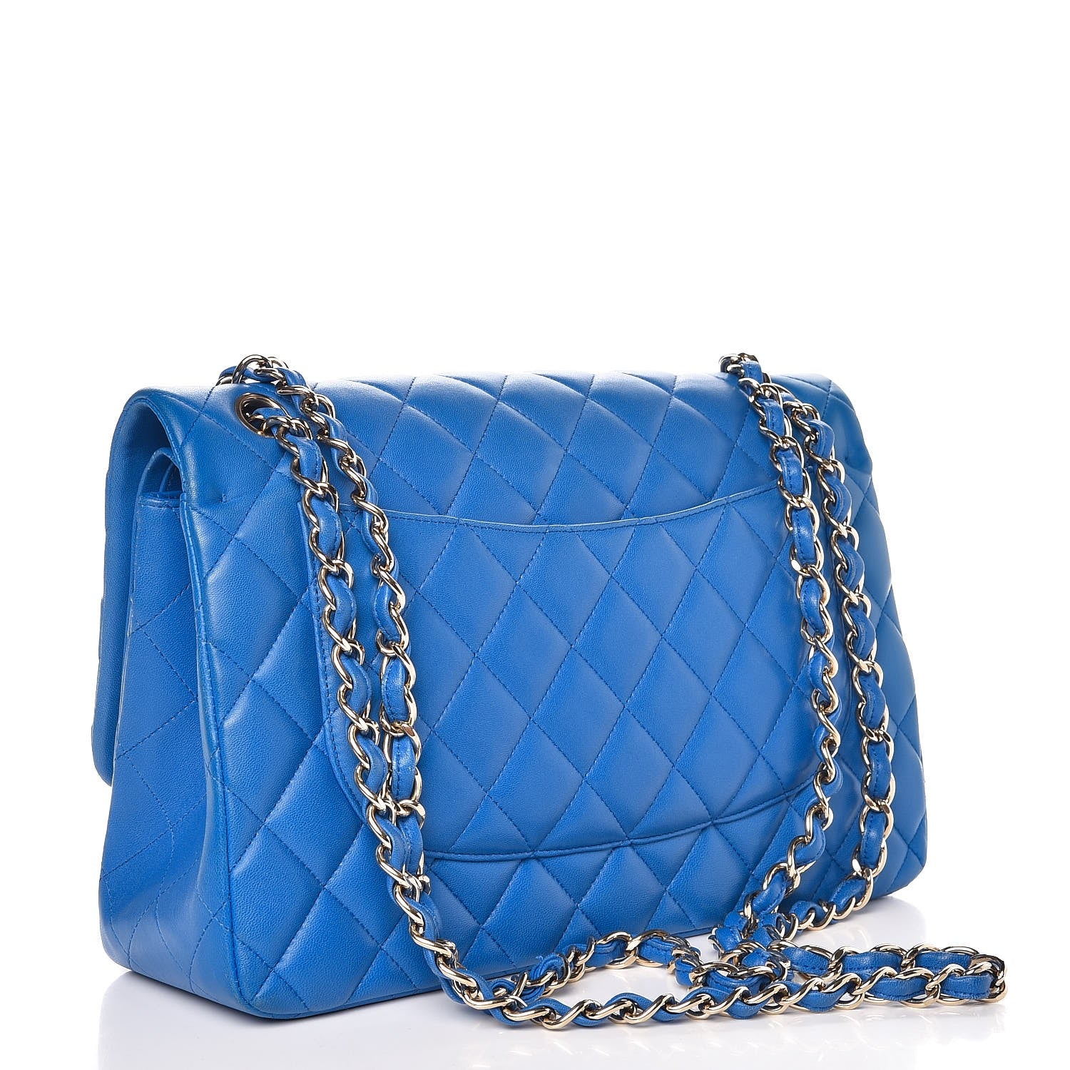 Chanel Lambskin Quilted Jumbo Double Flap Blue 4 of 11