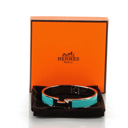 Hermes Enamel Narrow Clic Clac H Bracelet GM Bleu Atoll 5 of 5